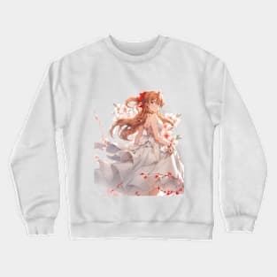 Asuka Langley Soryu evangelion Illustration white dress Crewneck Sweatshirt